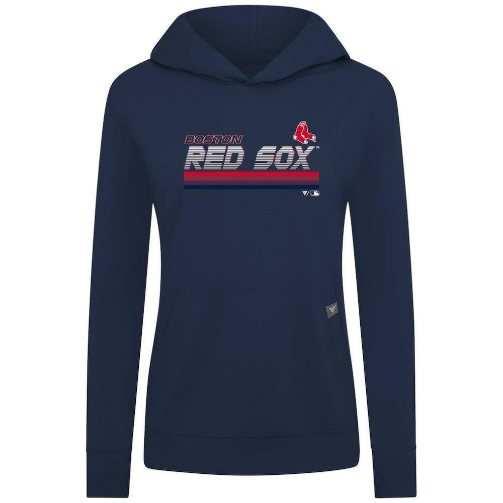 Boston Red Sox Levelwear Women's Relay Breaker Pullover Hoodie - Navy - MLB Lifestyle