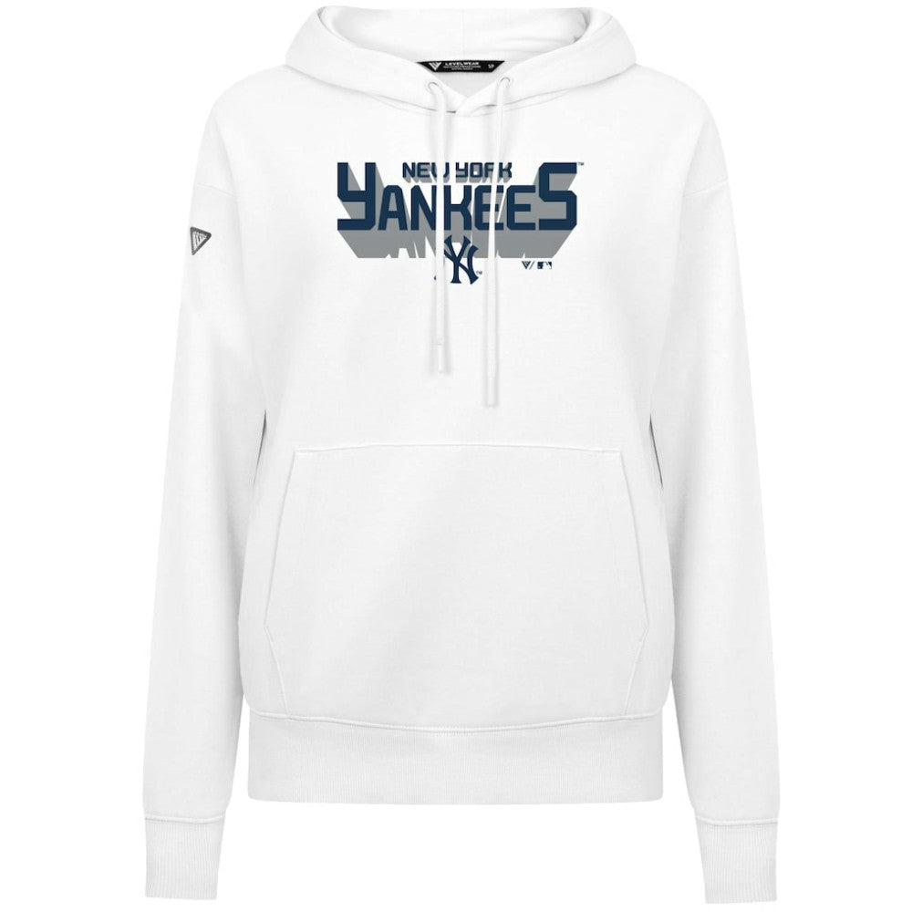 New York Yankees Levelwear Women's Adorn Retro 3D Pullover Hoodie - White - MLB Sale