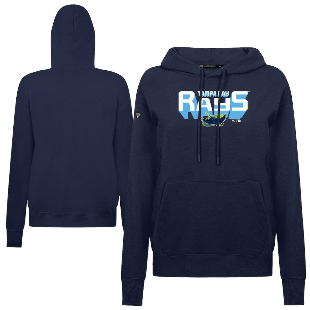 Tampa Bay Rays Levelwear Women's Adorn Retro 3D Pullover Hoodie - Navy - MLB Lifestyle