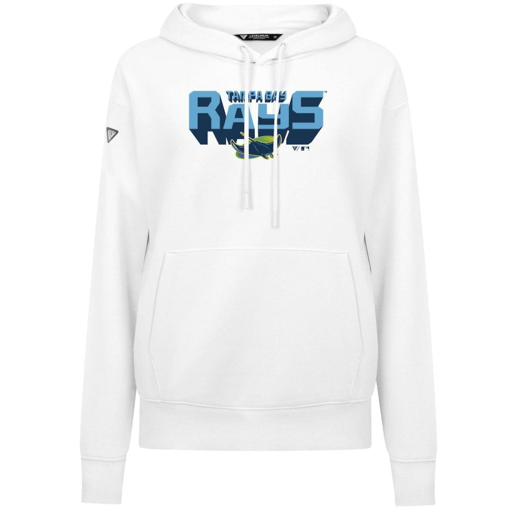 Tampa Bay Rays Levelwear Women's Adorn Retro 3D Pullover Hoodie - White - MLB Lifestyle