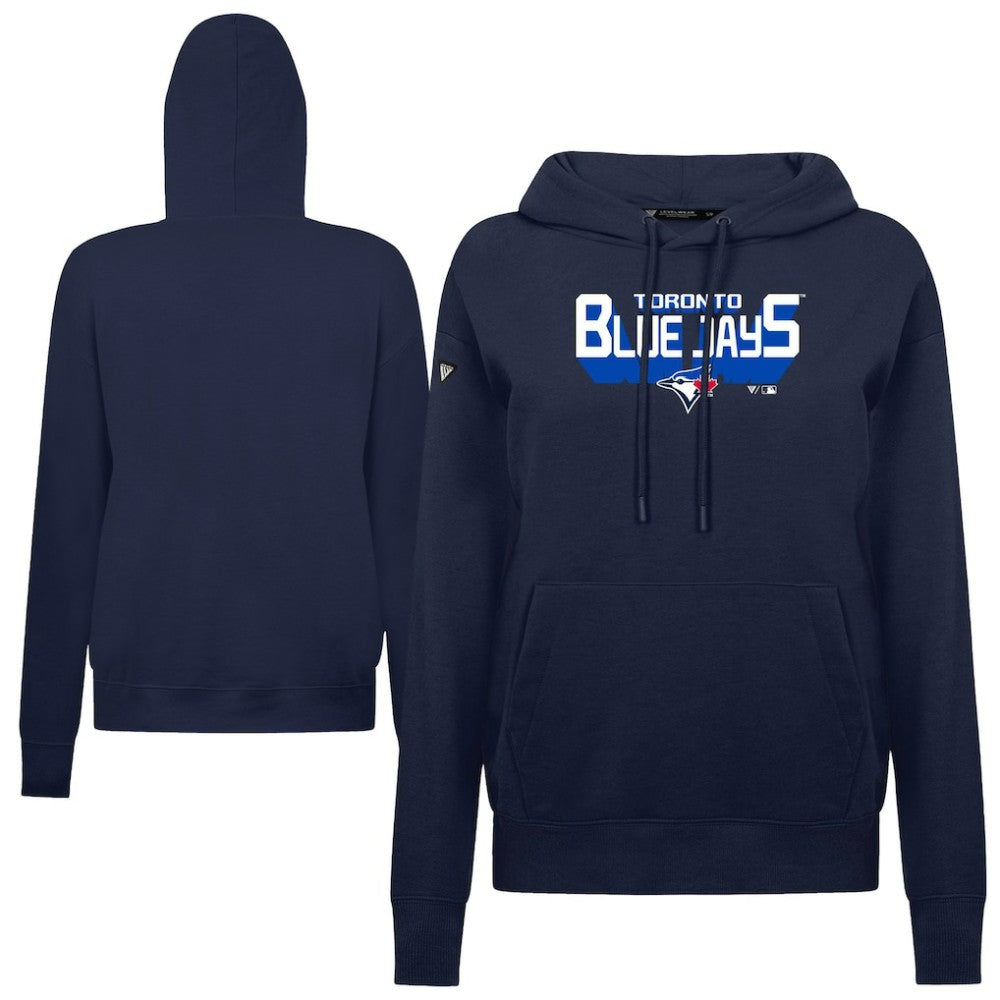 Toronto Blue Jays Levelwear Women's Adorn Retro 3D Pullover Hoodie - Navy - MLB Lifestyle