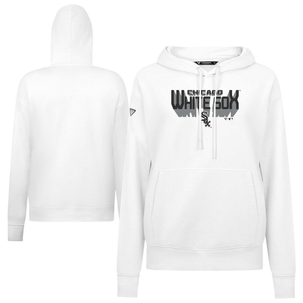 Chicago White Sox Levelwear Women's Adorn Retro 3D Pullover Hoodie - White - MLB Discount