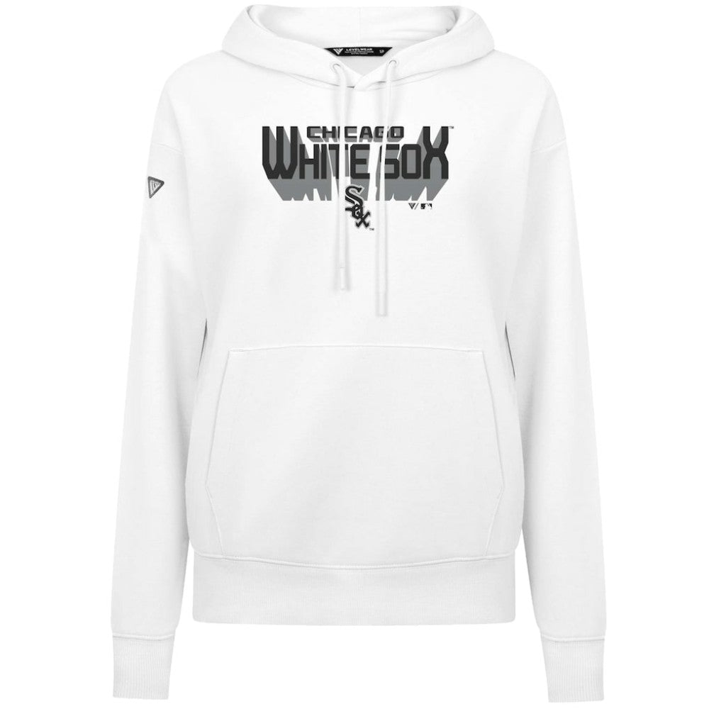 Chicago White Sox Levelwear Women's Adorn Retro 3D Pullover Hoodie - White - MLB Discount