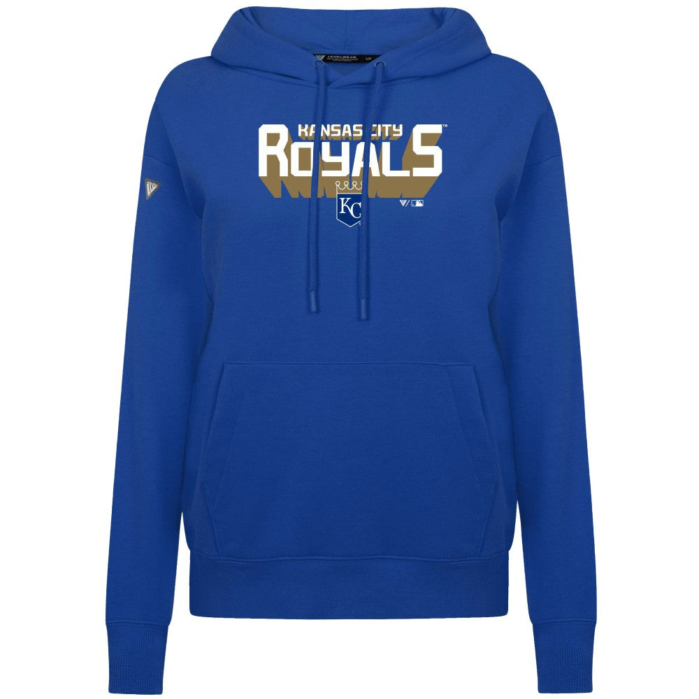 Kansas City Royals Levelwear Women's Adorn Retro 3D Pullover Hoodie - Royal - MLB Online