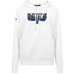 Kansas City Royals Levelwear Women's Adorn Retro 3D Pullover Hoodie - White - MLB Sale