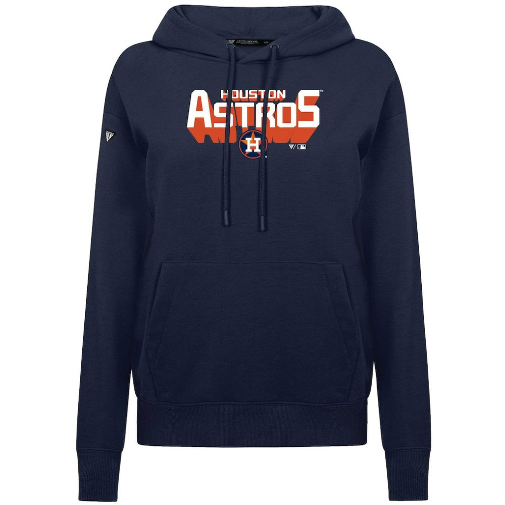 Houston Astros Levelwear Women's Adorn Retro 3D Pullover Hoodie - Navy - MLB on Sale