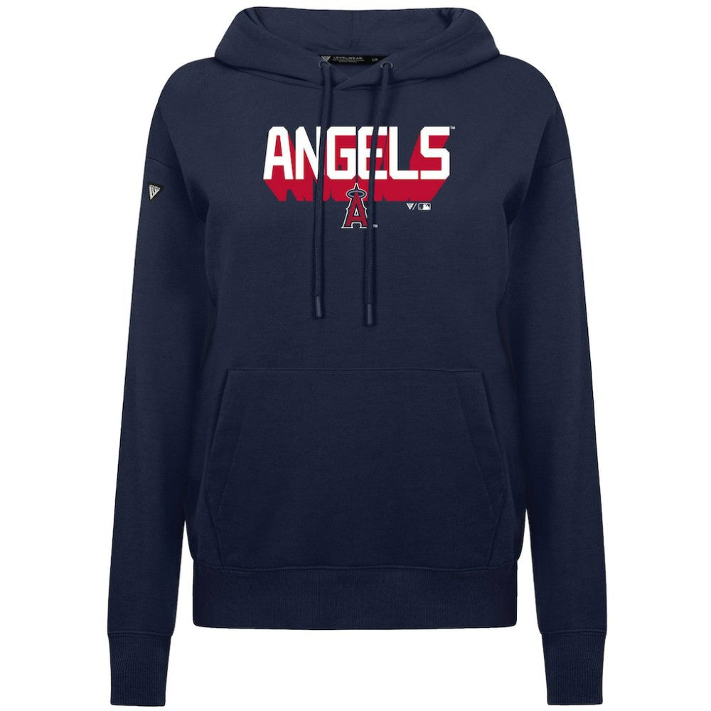Los Angeles Angels Levelwear Women's Adorn Retro 3D Pullover Hoodie - Navy - MLB Discount