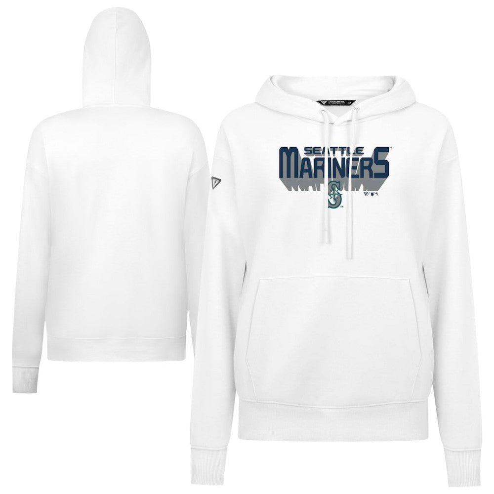 Seattle Mariners Levelwear Women's Adorn Retro 3D Pullover Hoodie - White - MLB Sale