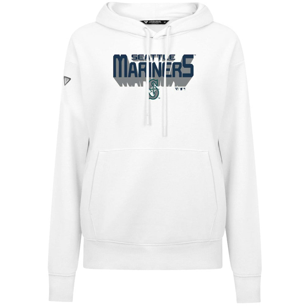 Seattle Mariners Levelwear Women's Adorn Retro 3D Pullover Hoodie - White - MLB Sale
