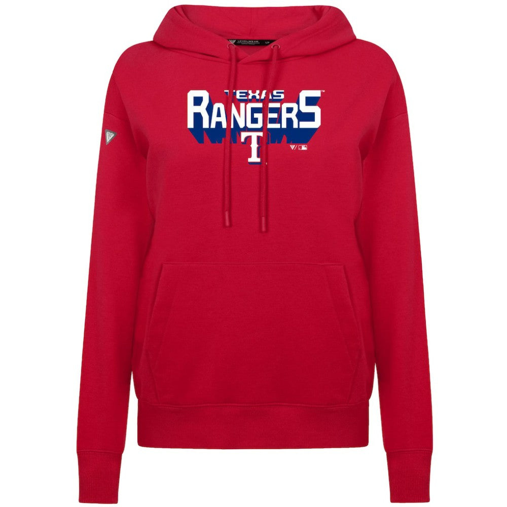 Texas Rangers Levelwear Women's Adorn Retro 3D Pullover Hoodie - Red - MLB Lifestyle