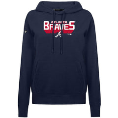 Atlanta Braves Levelwear Women's Adorn Retro 3D Pullover Hoodie - Navy - MLB Discount