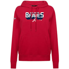 Atlanta Braves Levelwear Women's Adorn Retro 3D Pullover Hoodie - Red - MLB Discount