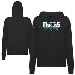 Miami Marlins Levelwear Women's Adorn Retro 3D Pullover Hoodie - Black - MLB Discount