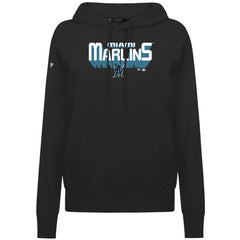 Miami Marlins Levelwear Women's Adorn Retro 3D Pullover Hoodie - Black - MLB Discount