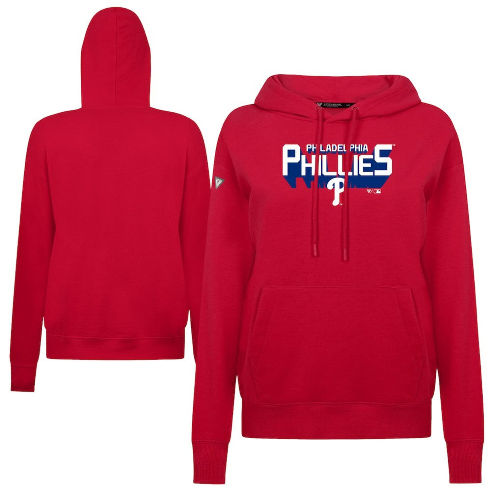 Philadelphia Phillies Levelwear Women's Adorn Retro 3D Pullover Hoodie - Red - MLB Sale