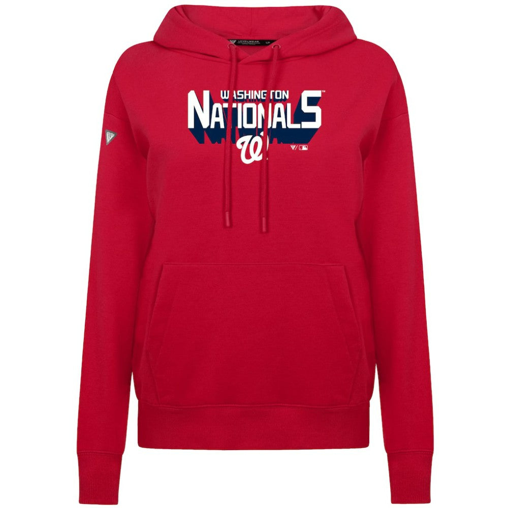 Washington Nationals Levelwear Women's Adorn Retro 3D Pullover Hoodie - Red - MLB Discount