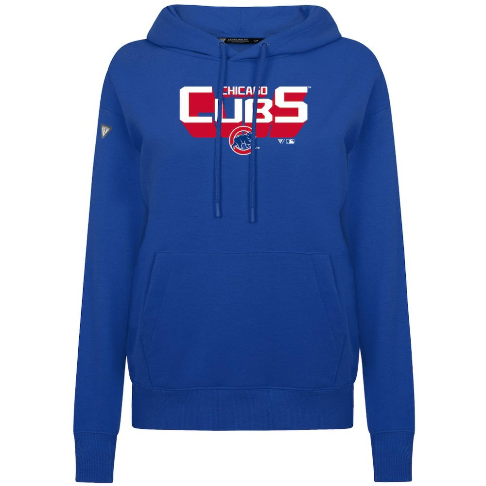 Chicago Cubs Levelwear Women's Adorn Retro 3D Pullover Hoodie - Royal - MLB Sale