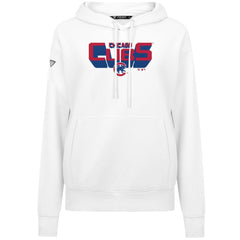 Chicago Cubs Levelwear Women's Adorn Retro 3D Pullover Hoodie - White - MLB on Sale
