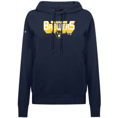 Milwaukee Brewers Levelwear Women's Adorn Retro 3D Pullover Hoodie - Navy - MLB Sale