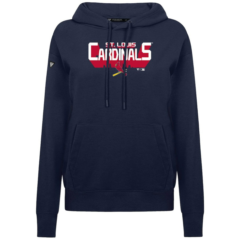 St. Louis Cardinals Levelwear Women's Adorn Retro 3D Pullover Hoodie - Navy - MLB on Sale