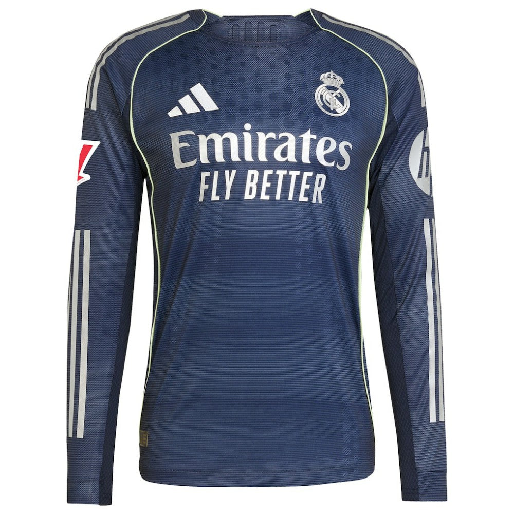 Real Madrid 2025/26 Away Long Sleeve Jersey Blue - Adidas