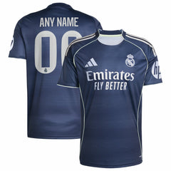 Real Madrid 2025/26 Away Replica Custom Jersey Blue - Adidas