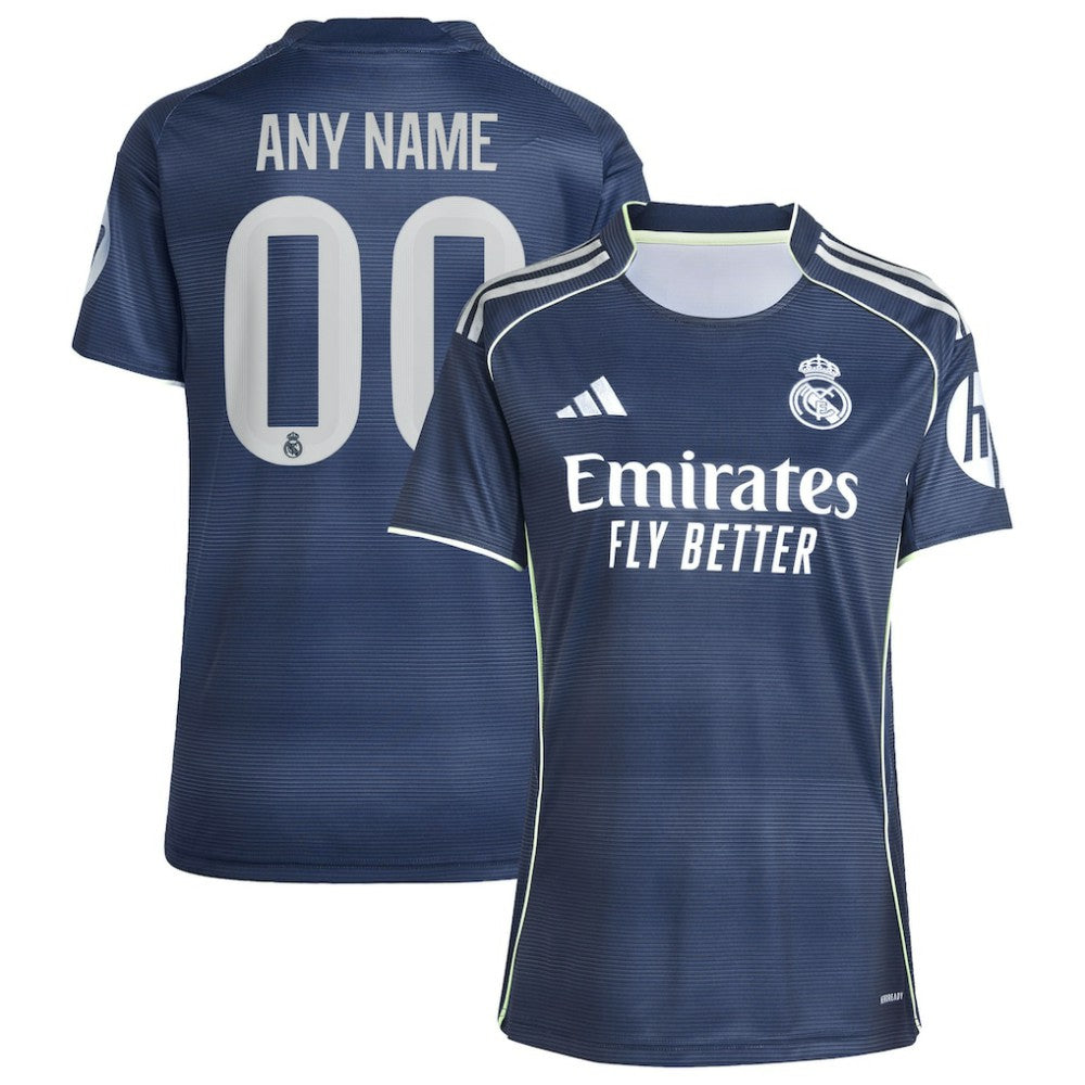 Real Madrid Women's 2025/26 Away Replica Custom Jersey Blue - Adidas outlet