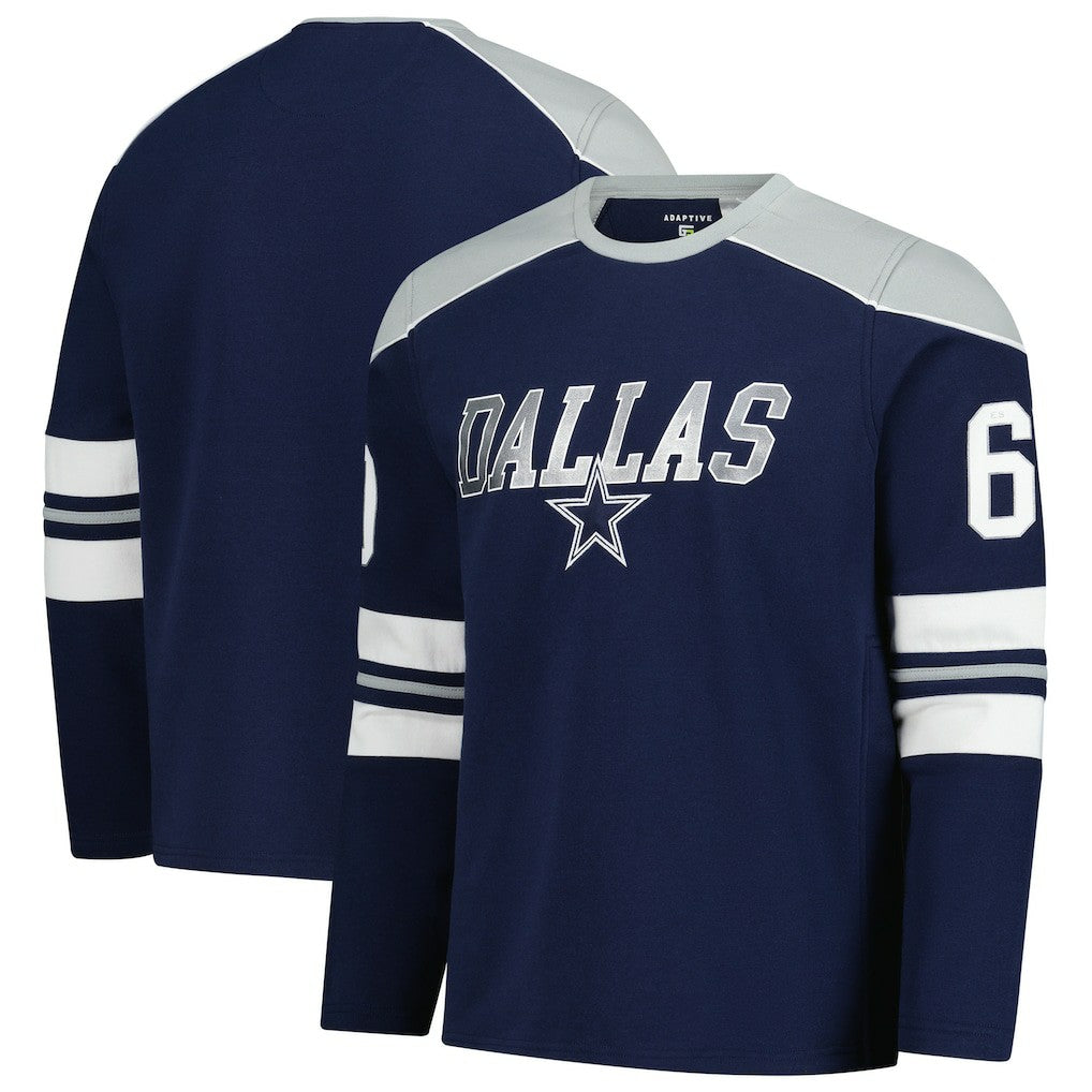 Dallas Cowboys G-III Sports by Carl Banks Adaptive Lord Stanley Crewneck Sweatshirt Navy