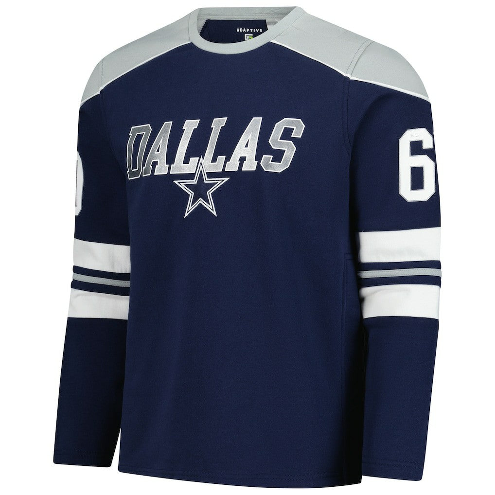 Dallas Cowboys G-III Sports by Carl Banks Adaptive Lord Stanley Crewneck Sweatshirt Navy