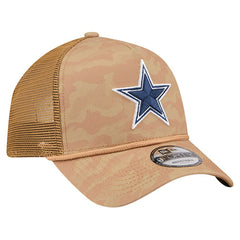 Dallas Cowboys New Era Wheat Camo 9FORTY Trucker Adjustable Hat Tan
