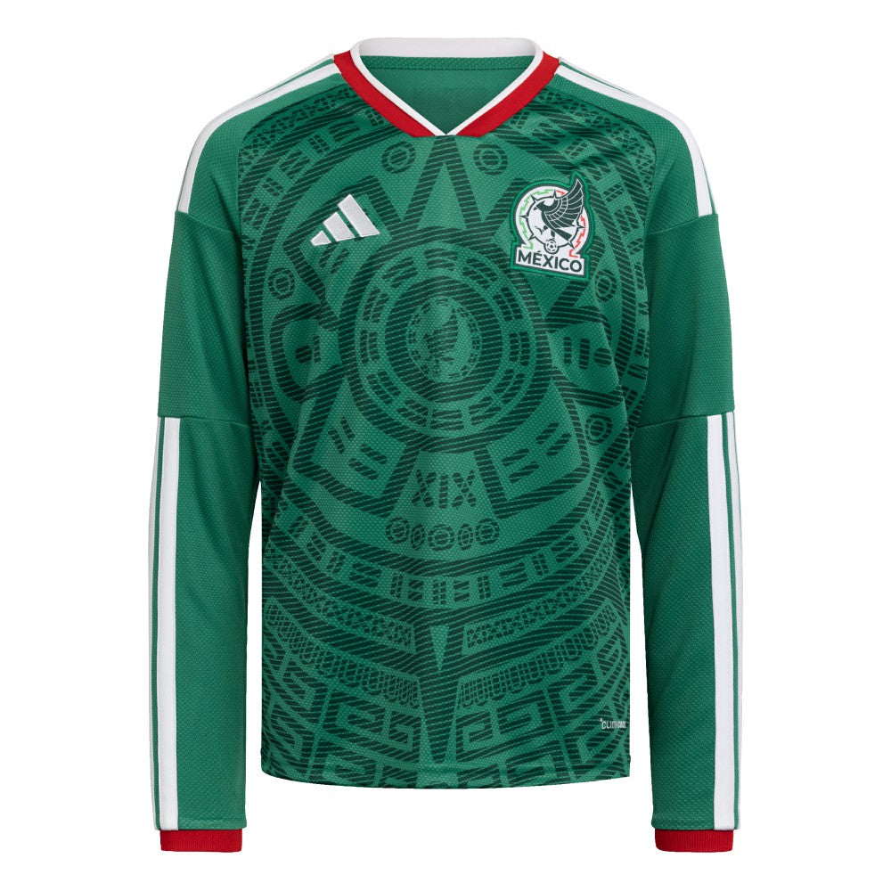 Mexico National Team Youth FIFA x World Cup 2026 Home Replica Long-Sleeve Jersey Green - Adidas for sale