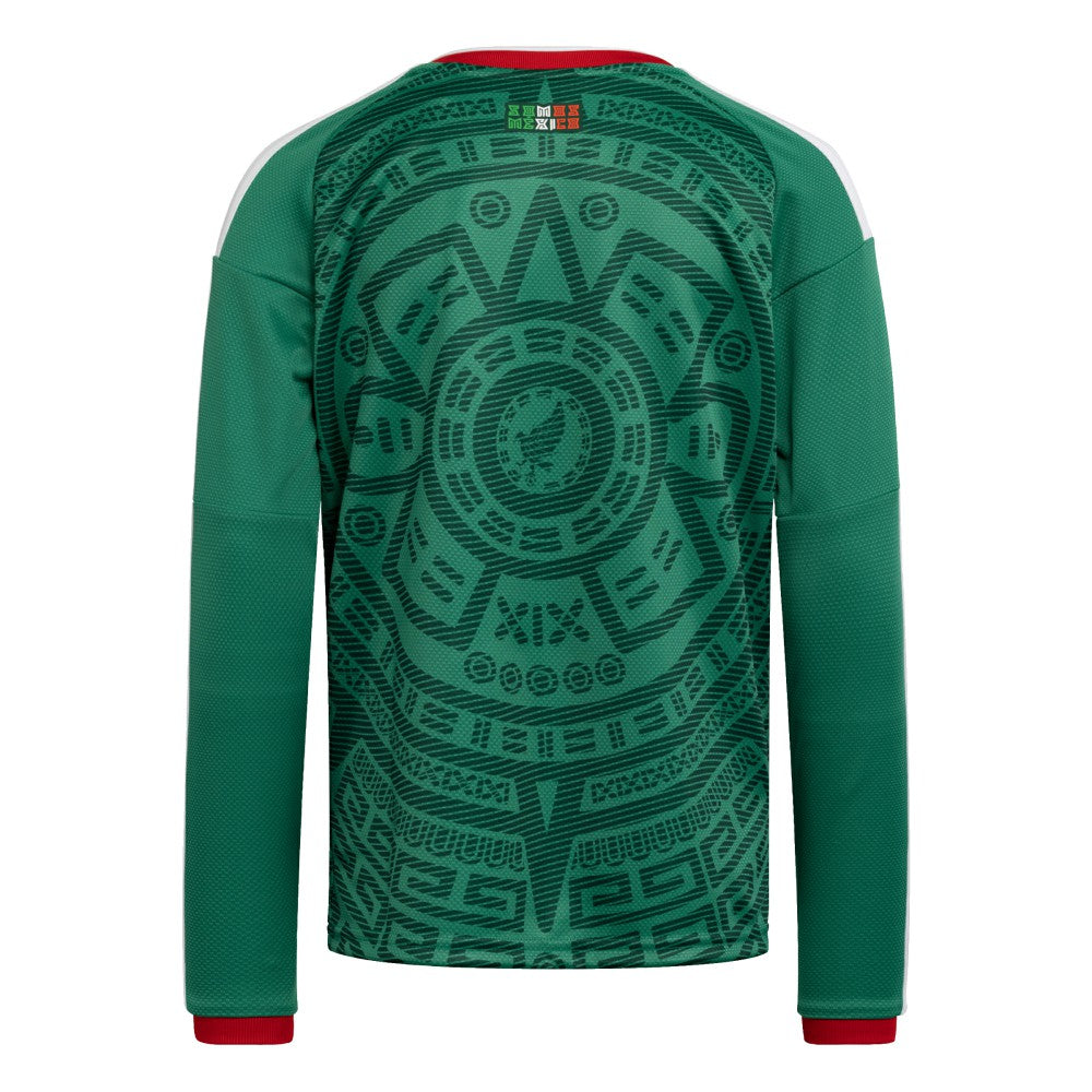 Mexico National Team Youth FIFA x World Cup 2026 Home Replica Long-Sleeve Jersey Green - Adidas for sale