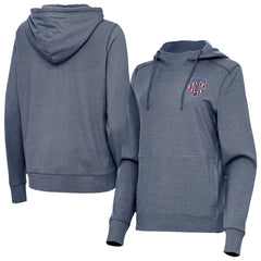 Minnesota Twins Antigua Women's Justice Stars and Stripes Team Logo Pullover Hoodie - Heather Navy - MLB on Sale