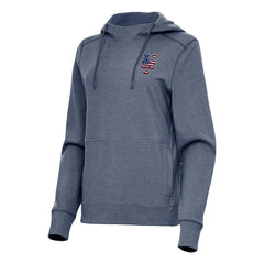 New York Mets Antigua Women's Justice Stars and Stripes Team Logo Pullover Hoodie - Heather Navy - MLB Discount