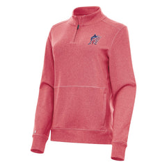 Miami Marlins Antigua Women's Crush Stars and Stripes Team Logo Quarter-Zip Pullover Top - Heather Red - MLB Online