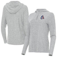 Baltimore Orioles Antigua Women's Daybreak Quarter-Zip Hoodie - Heather Gray - MLB Discount