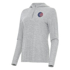 Chicago Cubs Antigua Women's Daybreak Quarter-Zip Hoodie - Heather Gray - MLB on Sale