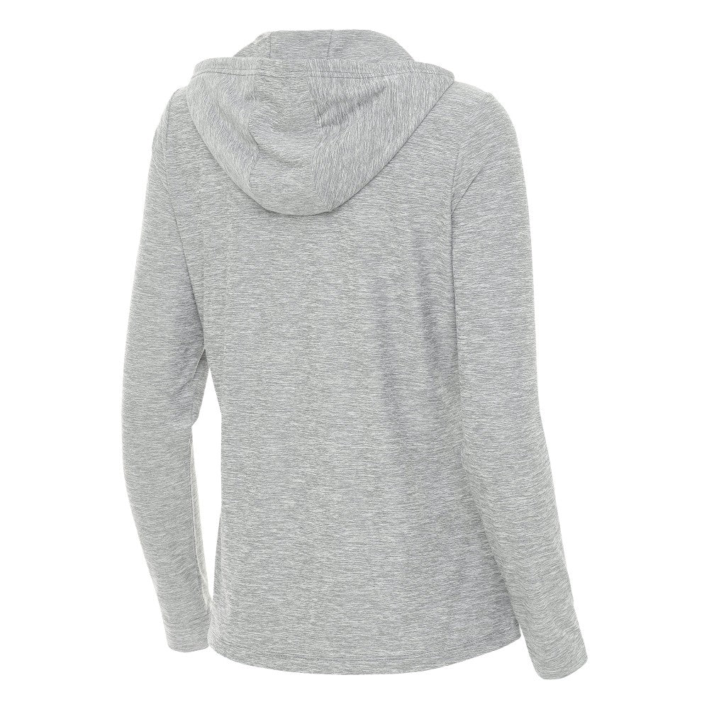 Miami Marlins Antigua Women's Daybreak Quarter-Zip Hoodie - Heather Gray - MLB Lifestyle