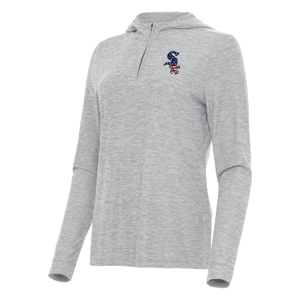 Chicago White Sox Antigua Women's Daybreak Quarter-Zip Hoodie - Heather Gray - MLB Online
