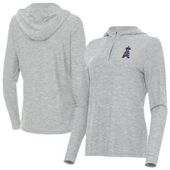 Los Angeles Angels Antigua Women's Daybreak Quarter-Zip Hoodie - Heather Gray - MLB Sale