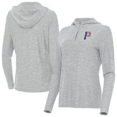 Pittsburgh Pirates Antigua Women's Daybreak Quarter-Zip Hoodie - Heather Gray - MLB Sale