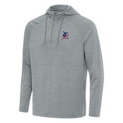 Detroit Tigers Antigua Spikes Stars and Stripes Team Logo Quarter-Zip Pullover Hoodie - Heather Gray - MLB Online