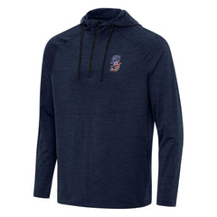 Seattle Mariners Antigua Spikes Stars and Stripes Team Logo Quarter-Zip Pullover Hoodie - Heather Navy - MLB Discount