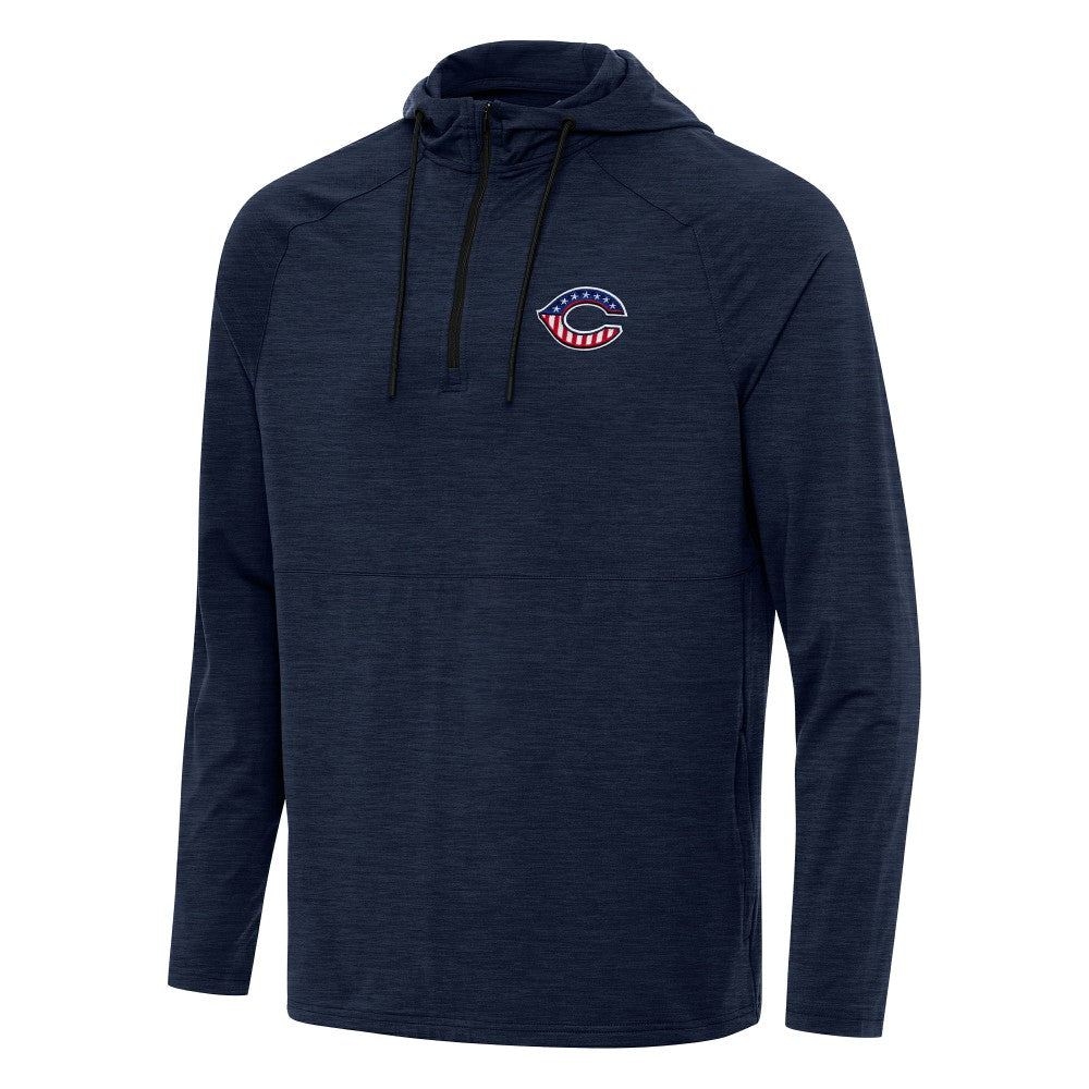 Cincinnati Reds Antigua Spikes Stars and Stripes Team Logo Quarter-Zip Pullover Hoodie - Heather Navy - MLB Online