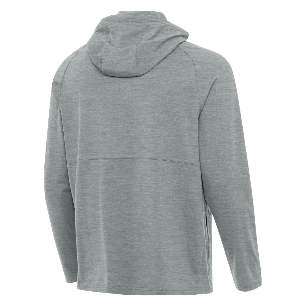 Milwaukee Brewers Antigua Spikes Stars and Stripes Team Logo Quarter-Zip Pullover Hoodie - Heather Gray - MLB Sale