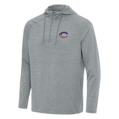 Cincinnati Reds Antigua Spikes Stars and Stripes Team Logo Quarter-Zip Pullover Hoodie - Heather Gray - MLB Lifestyle