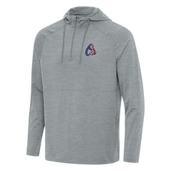 Baltimore Orioles Antigua Spikes Stars and Stripes Team Logo Quarter-Zip Pullover Hoodie - Heather Gray - MLB Discount