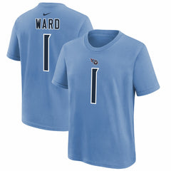 Nike Cam Ward Tennessee Titans Youth 2025 NFL Draft First Round Pick Name & Number T-Shirt Navy
