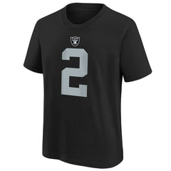 Nike Ashton Jeanty Las Vegas Raiders Youth 2025 NFL Draft First Round Pick Name & Number T-Shirt Black