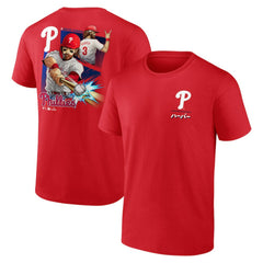 Bryce Harper Philadelphia Phillies Anime Player T-Shirt - Red - MLB Lifestyle
